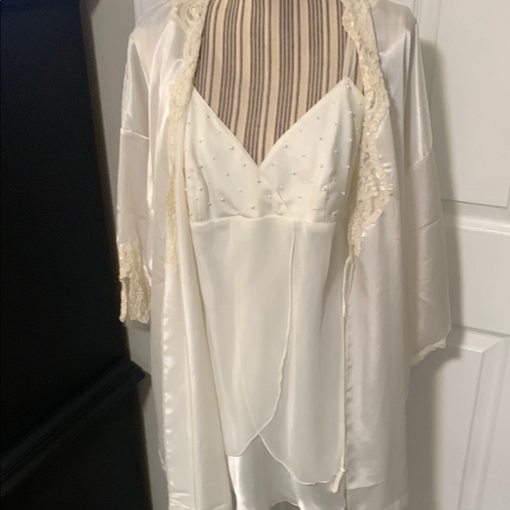 Victoria Secrets camisole and robe.